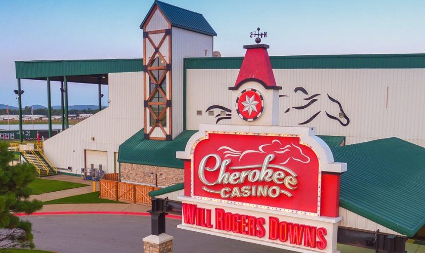 Cherokee casino, Will Rogers Downs, reopening, tornado 